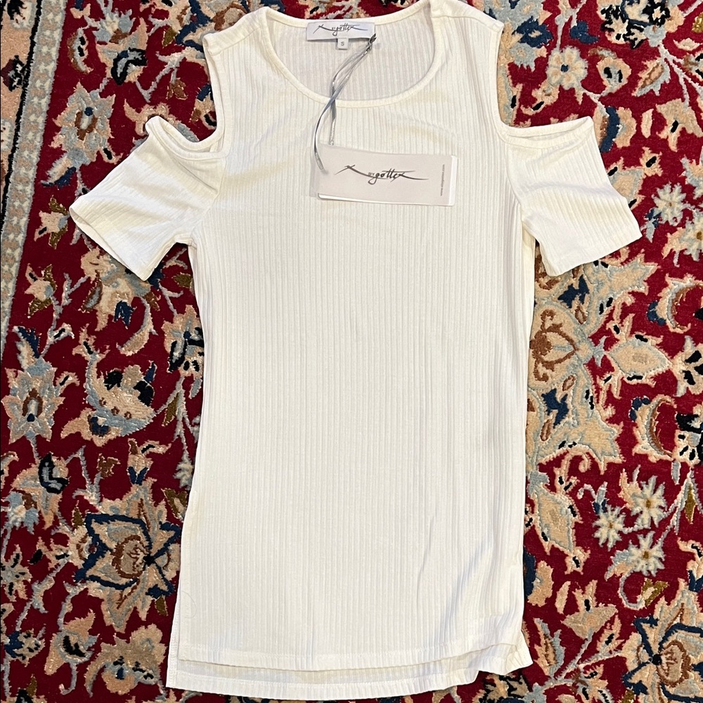 Gottex Cream Cold Shoulder Top